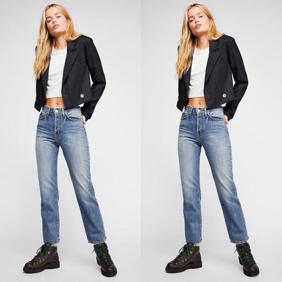Free People Sandrine Rose Straight Leg Button Fly Jeans Size 30 - Picture 1 of 13
